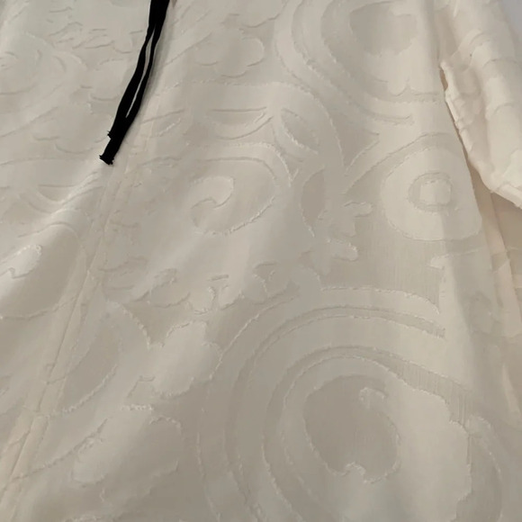 LOFT blouse top Textured Swirl Tie Back Blouse white size Small - Picture 4 of 16